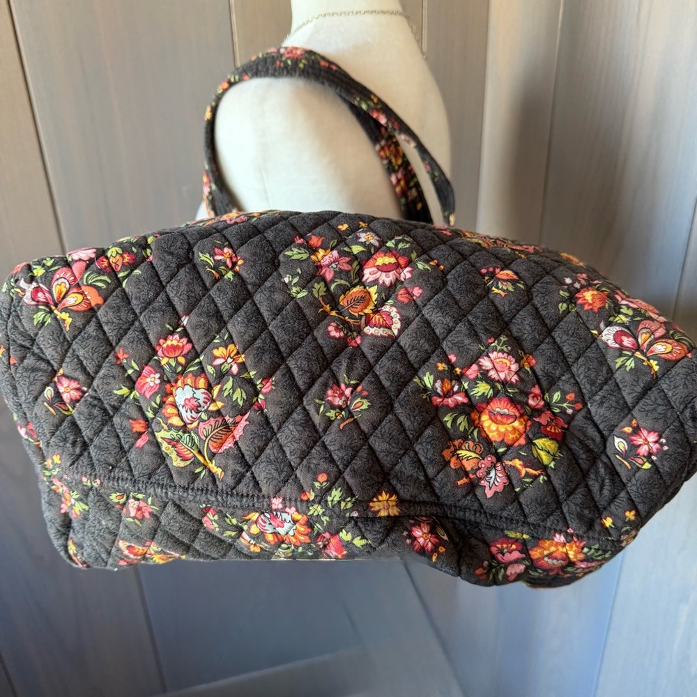 VERA BRADLEY Vintage ‘Chocolat’ Large Shoulder Bag Tote - Picture 7 of 10